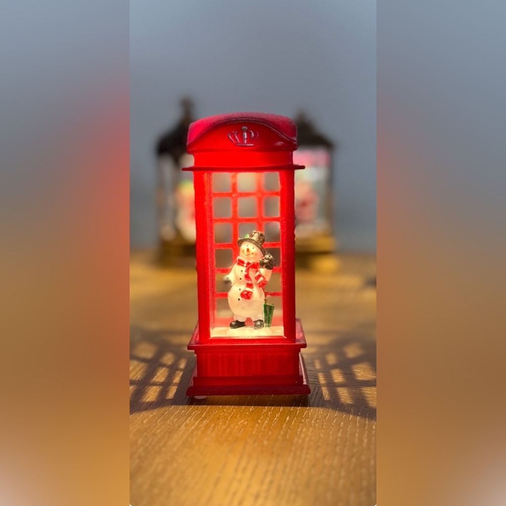 Vintage Snowman Lantern Lamp – Warm White LED Holiday Snow Globe